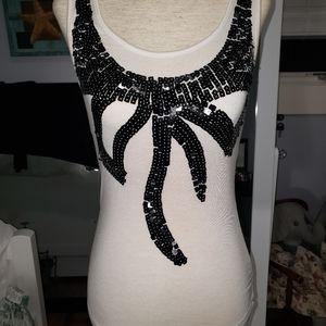 Unique bowtie sequin tank too